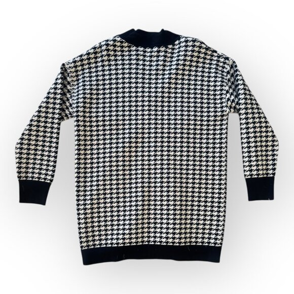 Sandro Houndstooth long cardigan sweater jacket - Medium or 6/8 - Picture 5 of 8